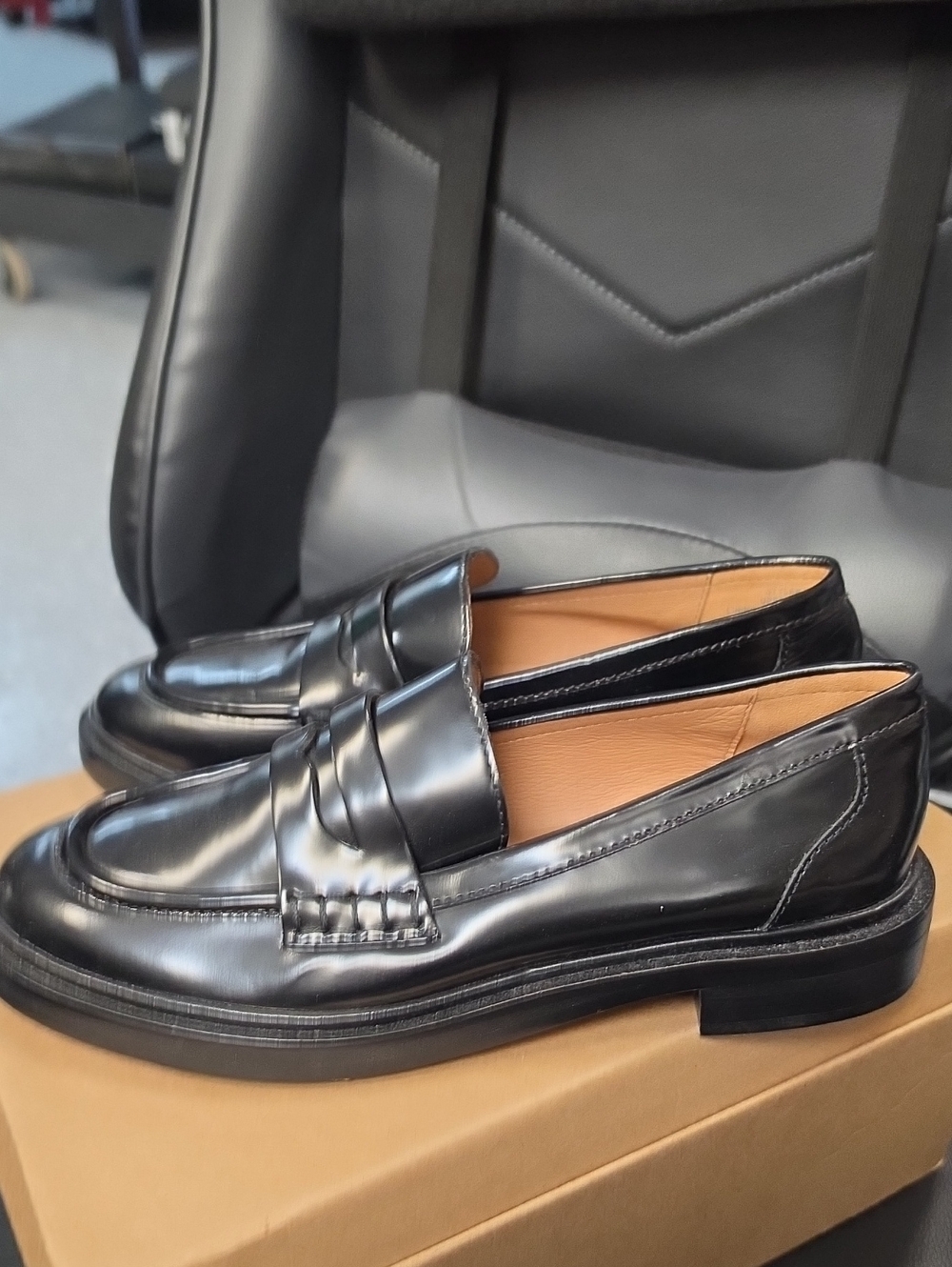 Madewell Black Leather Penny Loafers for Men